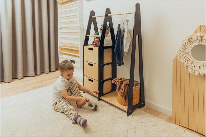Produktbild Duck Woodworks Kindergarderobe mit Schubladen