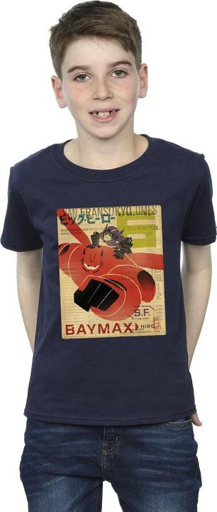 Actual product image Disney Boys Big Hero 6 Baymax Flying Baymax Newspaper T-Shirt (104)