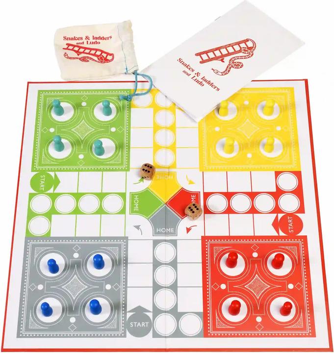 Actual product image Rex London double-sided board games ludo and snakes and ladders