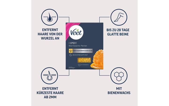 Image du produit Veet Perles de cire chaude (230 ml, 2 x, 292 g)