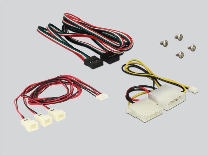 Actual product image Delock Front Panel 3.5", 2x USB 2.0 black (pin header) + fan controller