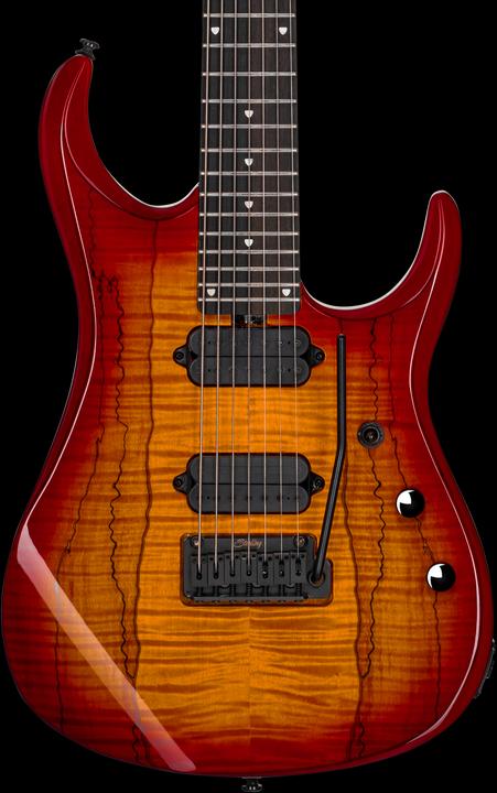 Actual product image E-Gitarre, JP157, 7-Saiter, Spalted Maple, DiMarzio, Blood Orange Burst (Electric guitar)