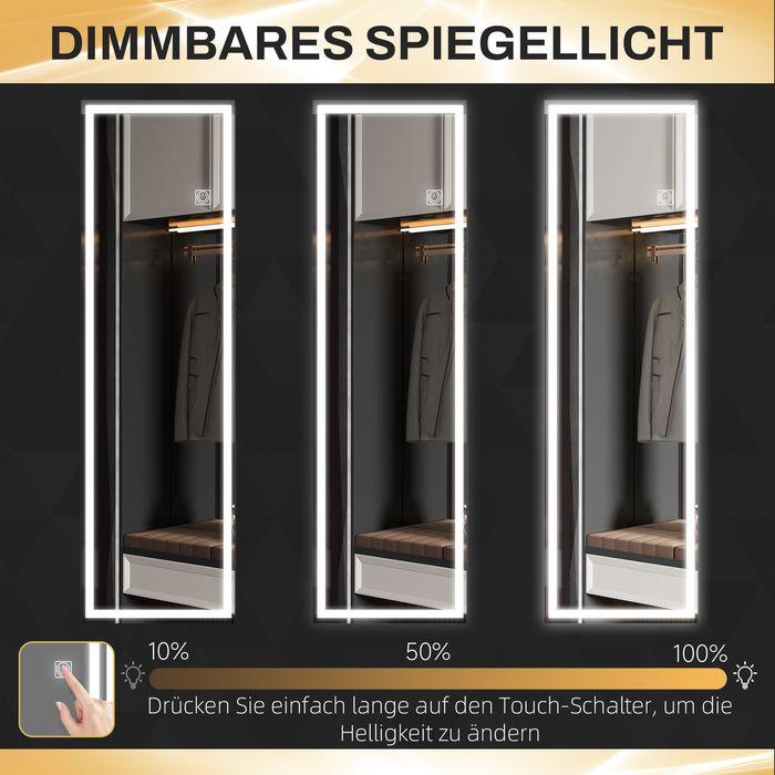 Actual product image Swisshandel24 Wandspiegel 120 x 40 cm Ganzkörperspiegel mit LED-Beleuchtung, 3 Lichtbarben (40 x 120 cm)