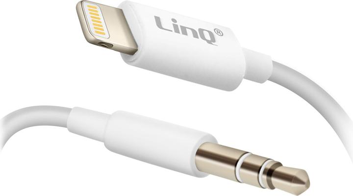Image du produit LinQ adaptateur audio blanc Lightning vers jack 3,5 mm avec télécommande (Lightning, Jack 3.5mm)