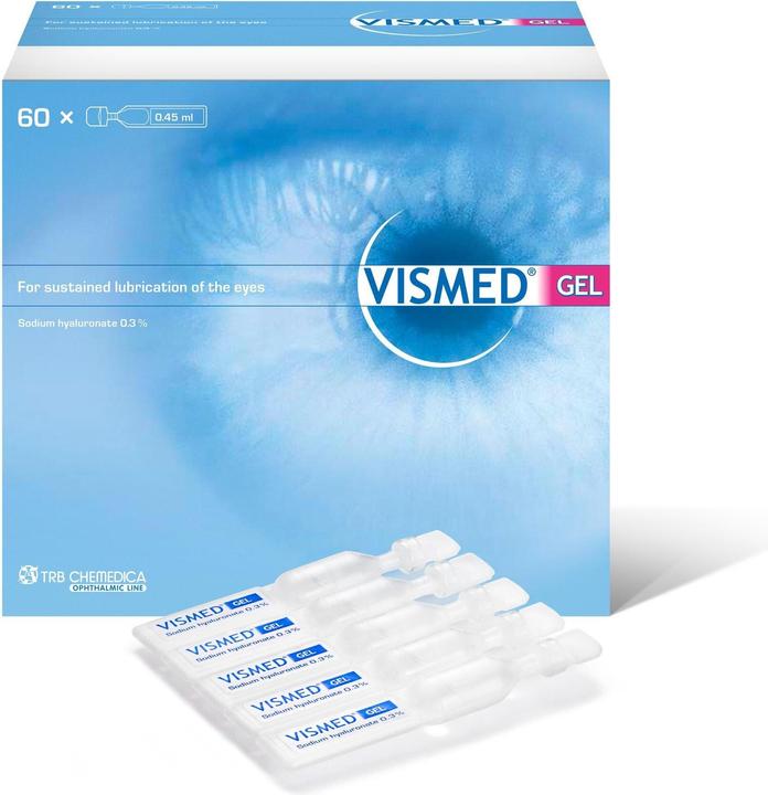 Actual product image Vismed Hydrogel (27 ml, VISMED Gel 3 mg, ml Hydrogel monodoses 60 x 0.45 ml)