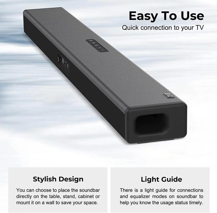 Immagine prodotto OXS Soundbar S3 per TV Home Theater Audio con Bluetooth 5.0 (40 W, Canale 2.0)