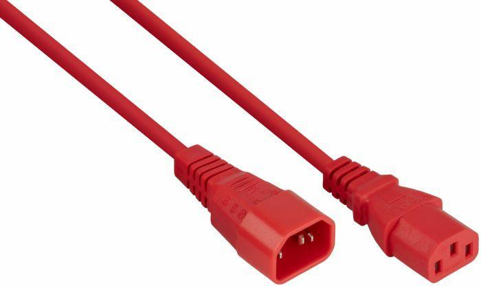 Produktbild Kabelmeister Kaltgeräteverlängerung C14 an C14 rot 0,5m (0.50 m, C14, C13)