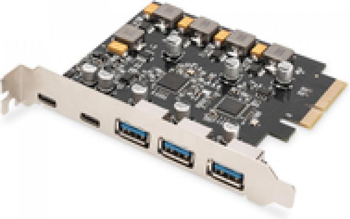 Image du produit Digitus Carte PCIe, 2x USB-C + 3x USB A