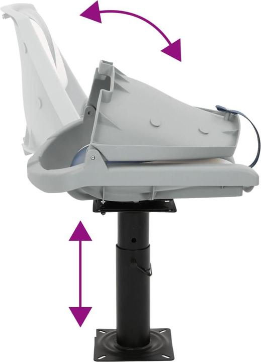 Produktbild VidaXL Bootssitz mit Podest Höhenverstellbar 360° Drehbar