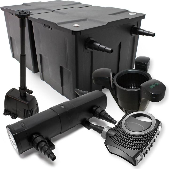 Produktbild Wiltec Set: Teichfilter 60000l Eco 80W Pumpe 24W UVC Klärer Springbrunnen Skimmer 439