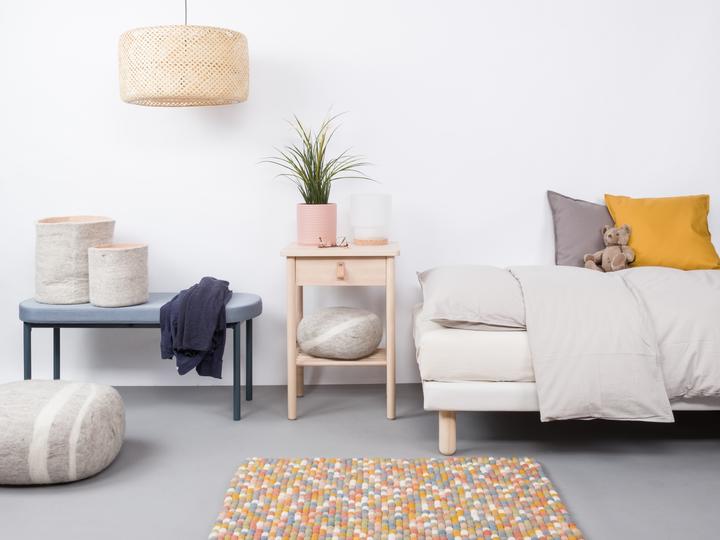 Actual product image Myfelt Liese felt ball rug square (90 x 130 cm)