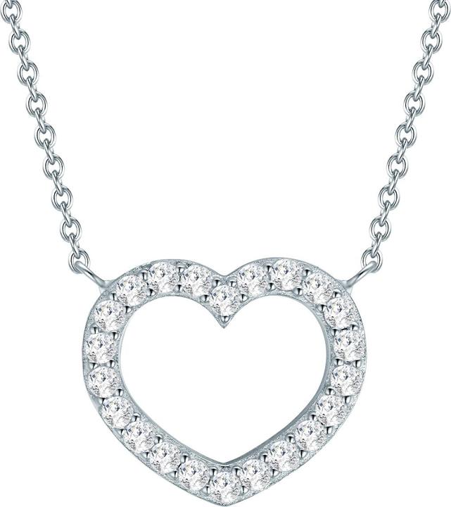 Rafaela Donata Damen Herz Sterling Silber Zirkonia Silber 40,0 cm Basiskette + 5,0 cm Verlängerung - 33702 (Sterling Silber, 40 - 45 cm)