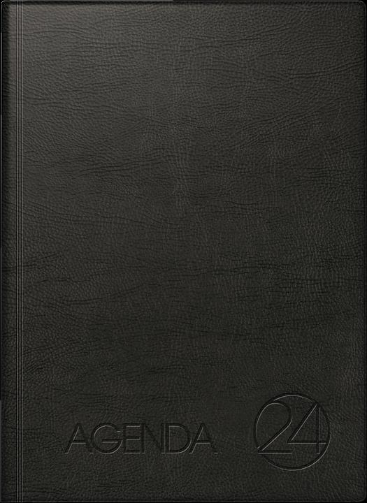 Productafbeelding Dienstkalender Agenda 24 21x29cm 1 dag/pagina schuimfolie omslag zwart (210 x 290 mm, Engels, Frans, Duits, Italiaans)