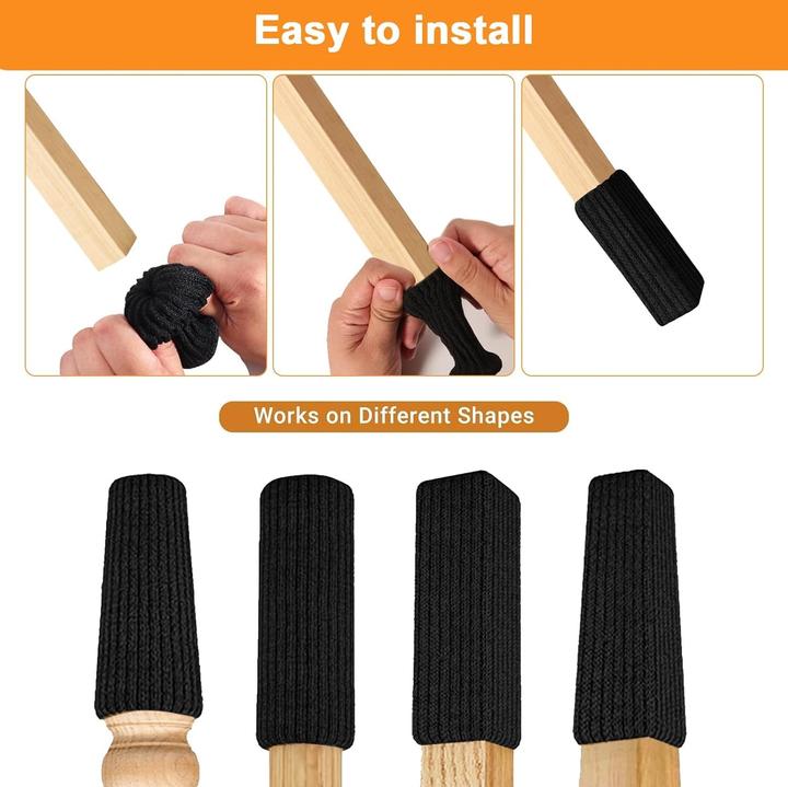 Actual product image ASMI Chair socks, chair leg socks, 4 pieces, dark brown (Chair socks, 4 Piece)