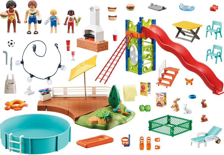Image du produit Playmobil Fête de la piscine avec toboggan (70987, Playmobil City Life)