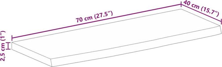 Produktbild VidaXL Tischplatte Holzplatte 70x40x2,5cm Baumkante Massivholz Raues Mangoholz (70 x 40 x 2.5 cm)
