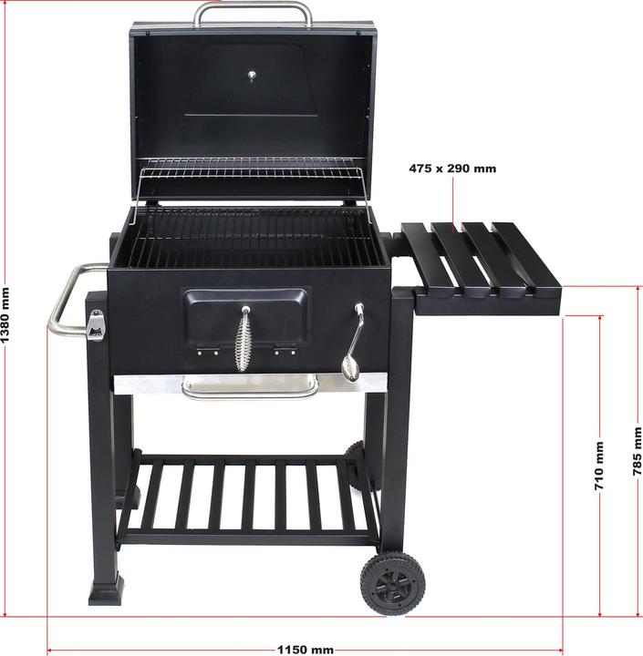 Immagine prodotto Wiltec Carrello portacarbone per barbecue (60 cm)