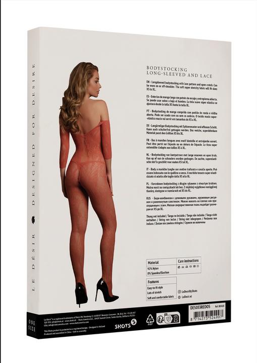 Actual product image Le Désir Lace Long-Sleeved Bodystocking - One Size (One size)