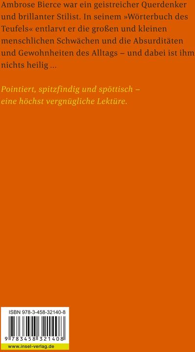 Immagine prodotto Aus dem Wörterbuch des Teufels (Tedesco, Ambrose Bierce, Dieter E. Zimmer, 1980)