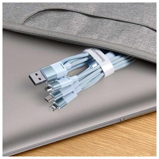 Image du produit Baseus 3in1 USB cable StarSpeed Series, USB-C + Micro + Lightning 3,5A, 1.2m (Blue) (1.20 m, USB 3.0)