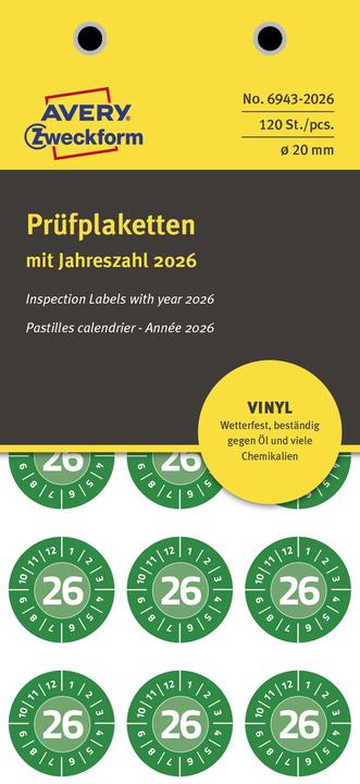 Produktbild Avery Prüfplaketten
