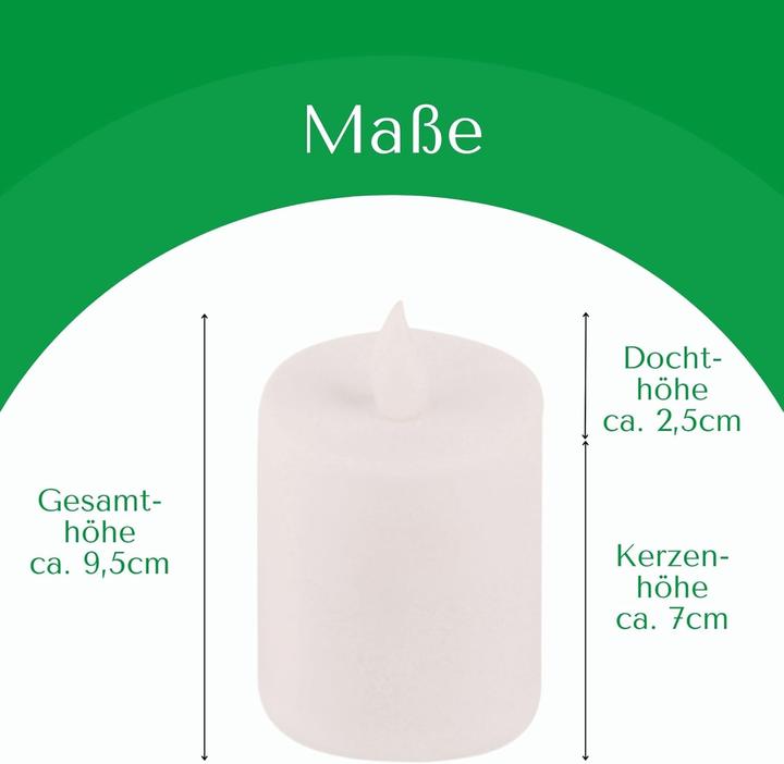 Produktbild Novaliv LED Kerze Outdoor weiss Grablichter LED mit Batterie Dauerkerze | LED Kerzen flackernde Flamme (1 x)