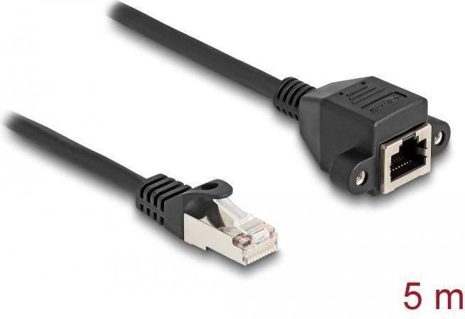 Image du produit Delock RJ50 câble d'extension mâle à femelle S/FTP 5 m noir (S/FTP, 5 m)