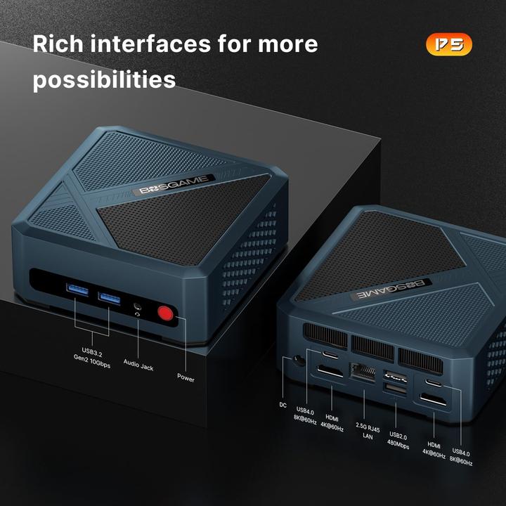 Image du produit Bosgame Mini-PC mit Ryzen 5 6600H und Windows 11 Pro (AMD Ryzen 5 6600H, 24 Go, 512 Go)