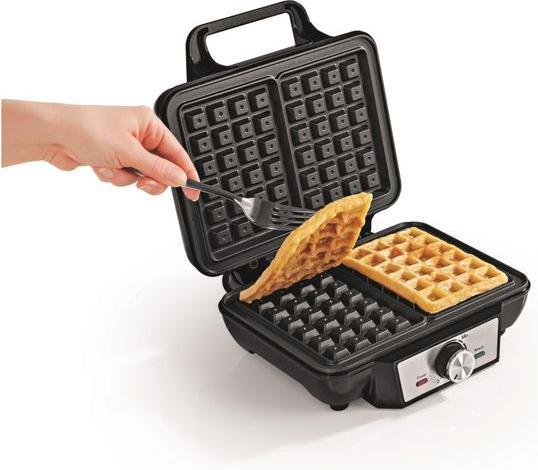 Actual product image Gourmetmaxx Waffeleisen Schwarz/Silber, Leistung: 1000 W, Anzahl pro