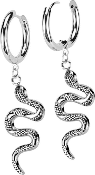 Actual product image Star Piercing Earring silver pendant snake (Surgical steel 316L, Surgical steel 316LBrass)