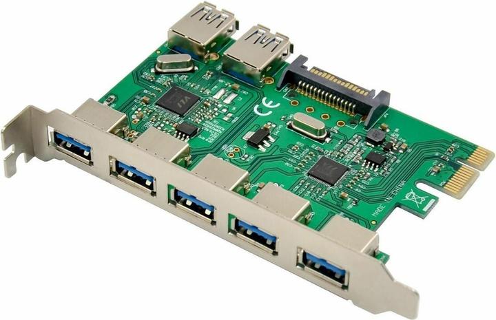 Actual product image MicroConnect 7 port USB 3.0 PCIe card