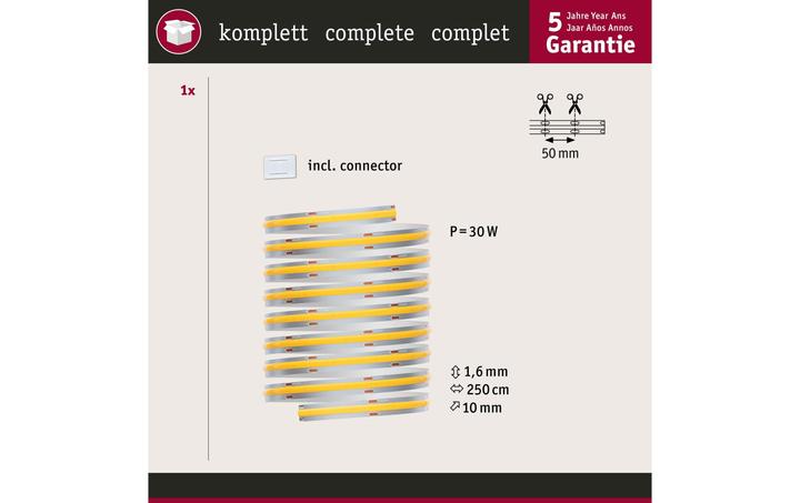 Produktbild Paulmann MaxLED 1000 Full-Line COB Stripe (Warmweiss, 250 cm, Indoor)