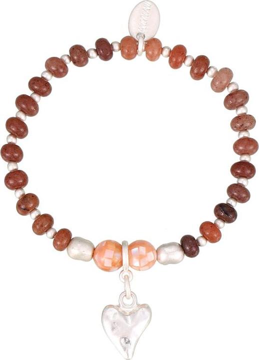 Immagine prodotto Andreani Bracciale con ciondolo a forma di cuore in vera avventurina viola (8 cm)