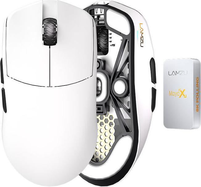 Produktbild Lamzu Maya X Gaming-Maus 8K Wireless - weiss (Kabellos)
