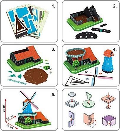 Image du produit Cubicfun PUZZLE Moulin à vent hollandais 3D Kit XL (71 pièces)