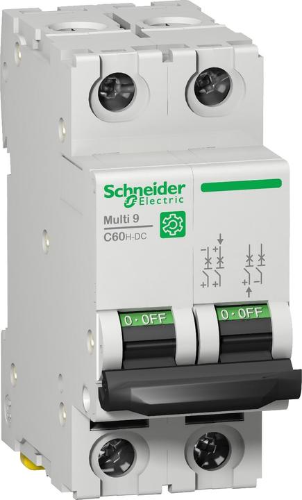 Schneider Electric SE M9U31210 Interruttore automatico Multi 9 OEM C60H-DC 2 poli 10A K-Char. 500V-DC UL1077