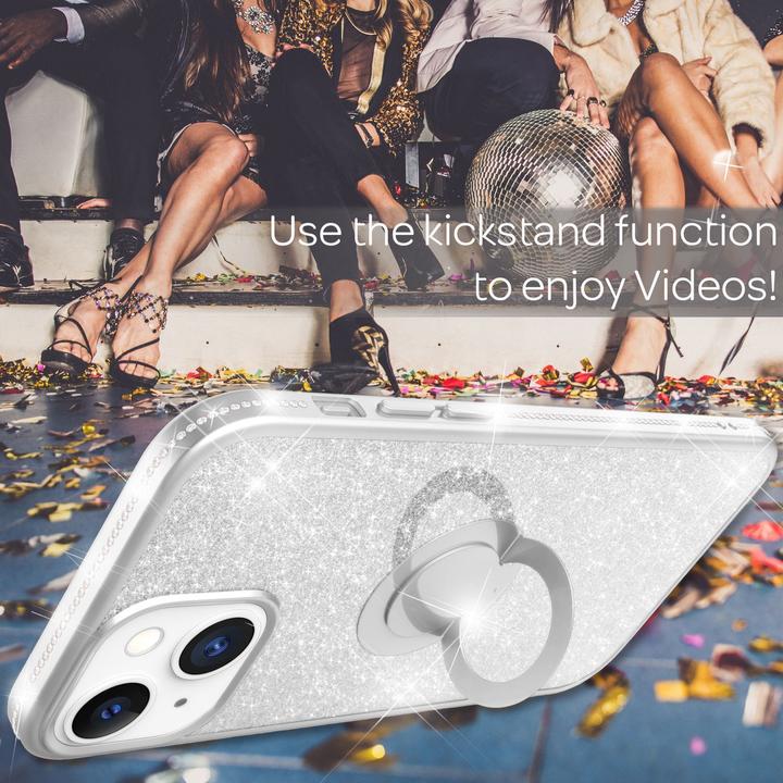 Produktbild Nalia Ring Glitzer Silikon Hülle (Apple iPhone 13 mini)
