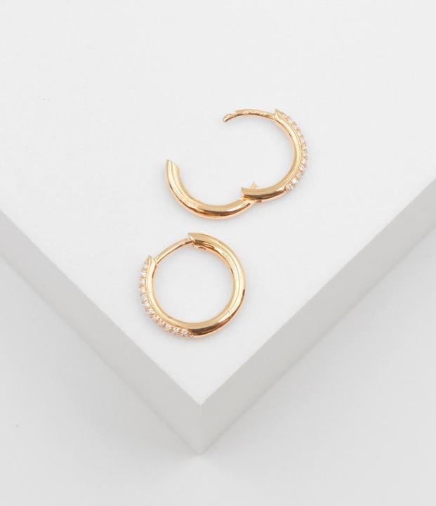 Actual product image Muau Creoles 750/18K rose gold, diamond 0.25ct. (750/18K pink gold)