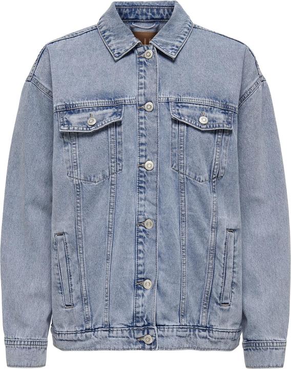 Produktbild Only Kapuze mit Kordelzug Ärmelbündchen mit Knopf Tief angesetzte Schulter Jacke Jeansjacke (M)