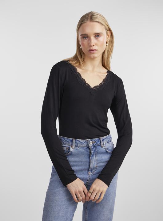 Actual product image Pieces Pcbarbera Ls Lace Top Noos Bc (XS)