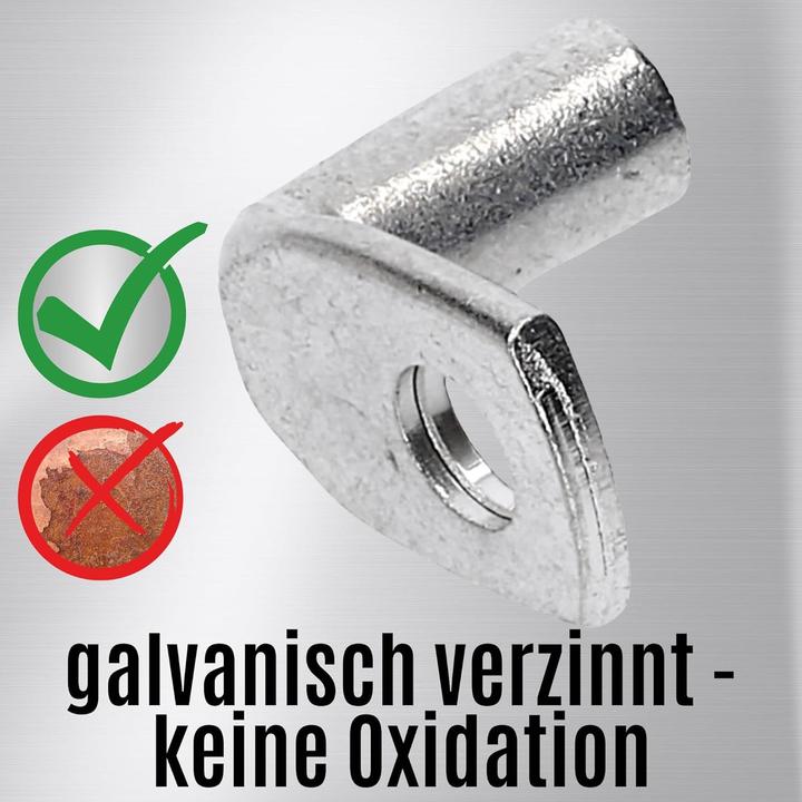 Produktbild Kalitec 10 Stück KA1-L5 Handelsübliche Rohrkabelschuhe gewinkelt 6mm² M5 I ohne Sichtloch I 90° I Ma