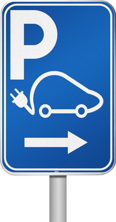 Image du produit Brady Panneau de stationnement pour véhicules électriques - place réservée pour la recharge de votre