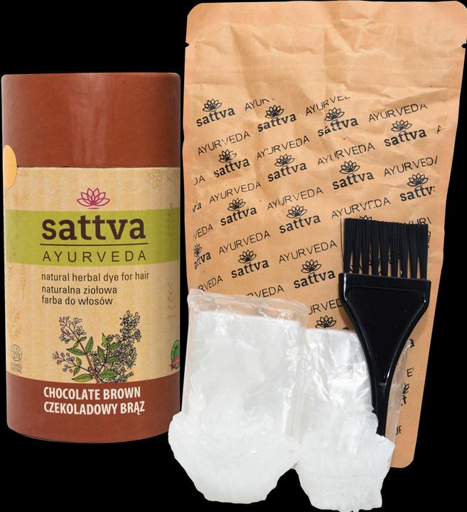 Actual product image Sattva Ayurveda Sattva Natural Herbal Dye For Hair Natural Herbal Hair Dye Chocolate Brown 150G (Chocolate Brown)