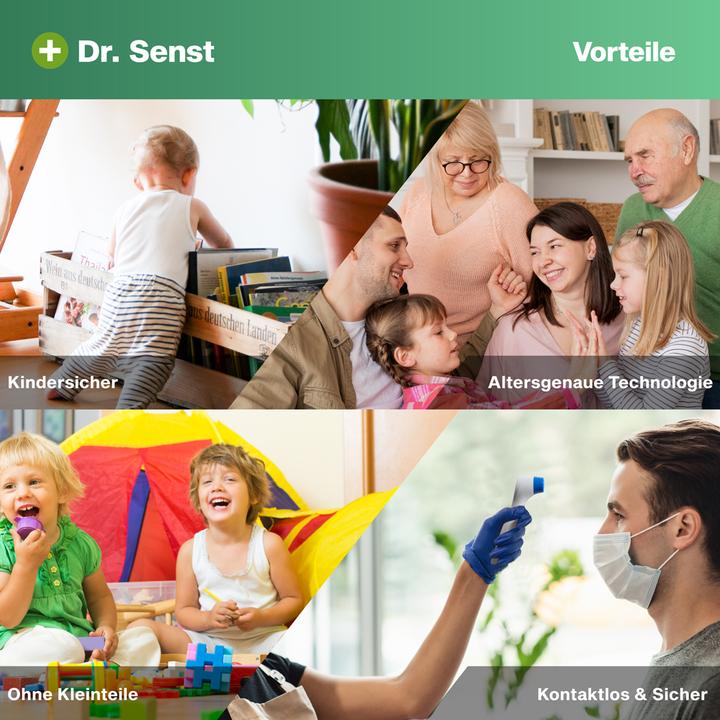 Produktbild Dr. Senst Digitales Fieberthermometer Hochpräzise Temperaturmessung Infrarotes berührungsloses Fiebe (Stirn, Berührungslos)