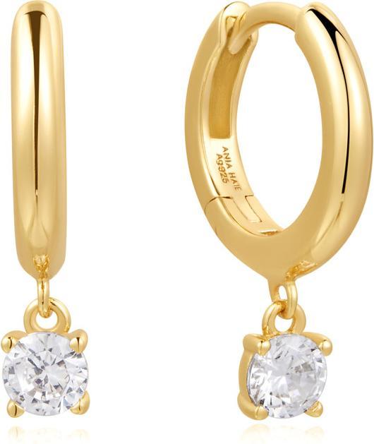 Actual product image Ania Haie Gold Drop Solitaire Huggies earrings (925 silver)