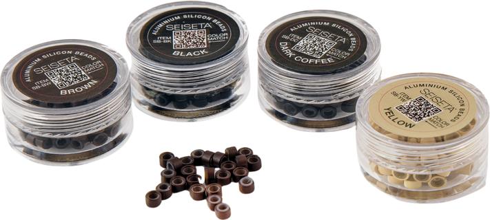 Actual product image Seiseta Aluminum Silicon Beads schwarz 150 Stk. (Black)