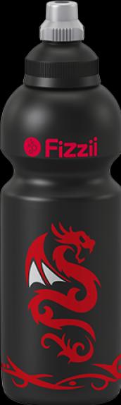 Produktbild Fizzii Trinkflasche 600ml schwarz, Drachen (0.60 l)