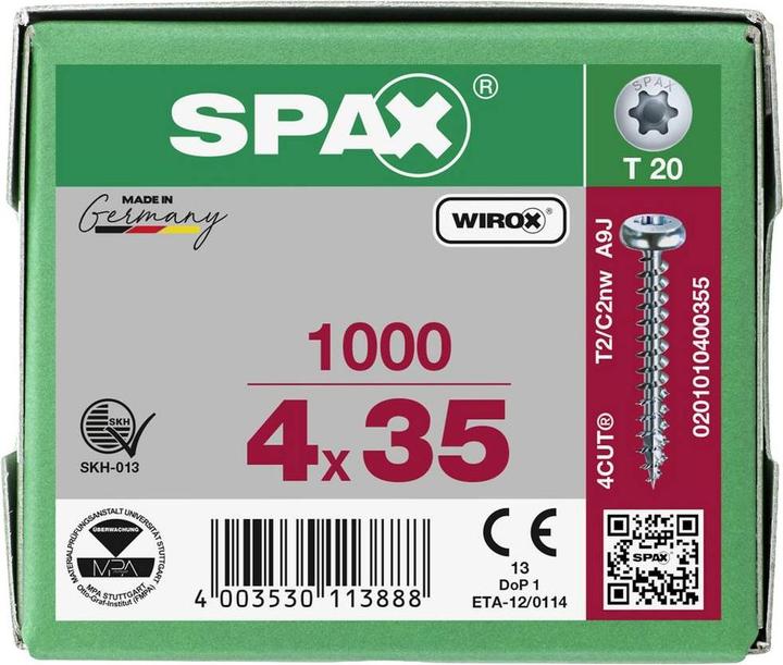 Produktbild Spax Spanplattenschrauben PH T20 4,0x35 mm (1000 Schrauben pro Stück)
