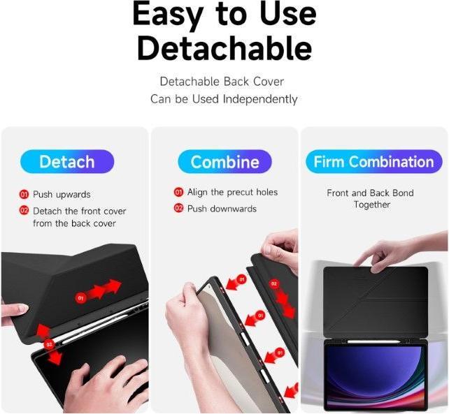 Actual product image Dux Ducis Magi Series Bookover (Galaxy Tab S9+, Galaxy Tab S9 FE+)