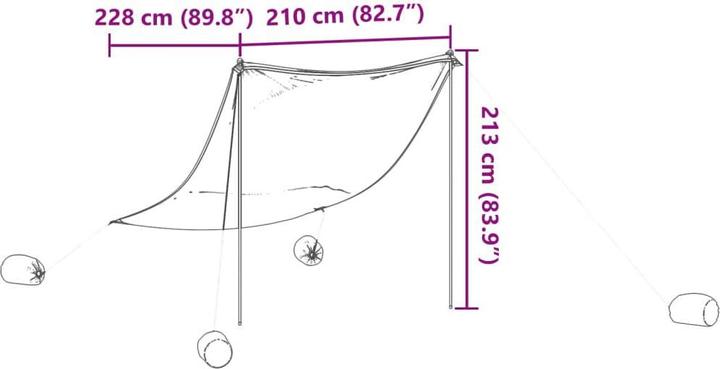 Immagine prodotto VidaXL Tenda da spiaggia con sacchi di sabbia 214 x 236 cm (tenda da spiaggia, 0.18 kg, 4 persone)